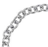 Silver Round Cable Link Charm Bracelet- 8 inches